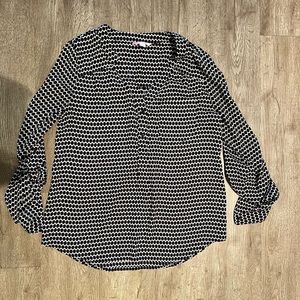 Black print blouse